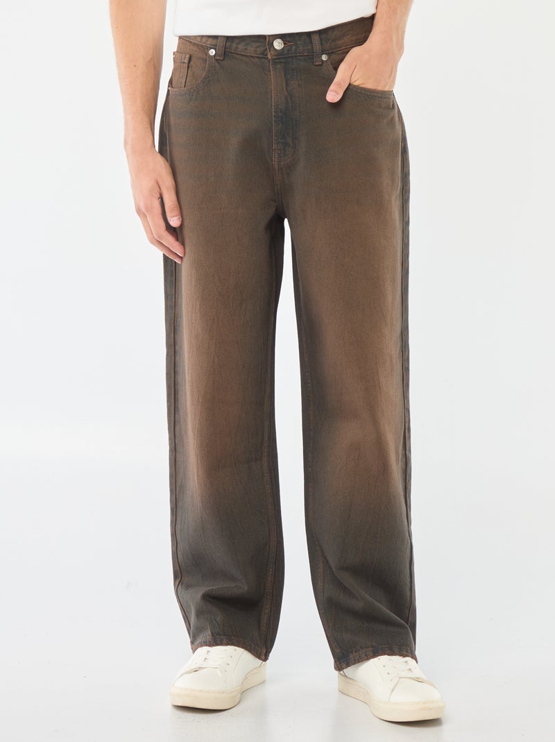 Wijde jeans met 5 zakken | baggymodel Zwart - Kiabi