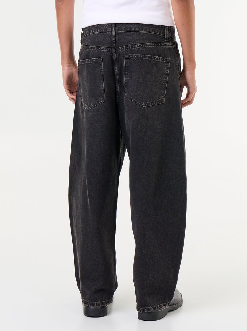 Wijde jeans met 5 zakken Zwart - Kiabi