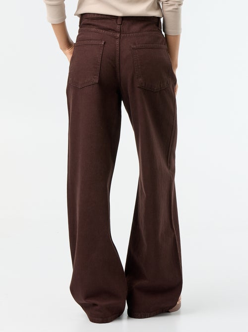 Wijde jeans met asymmetrische knoopsluiting - Kiabi