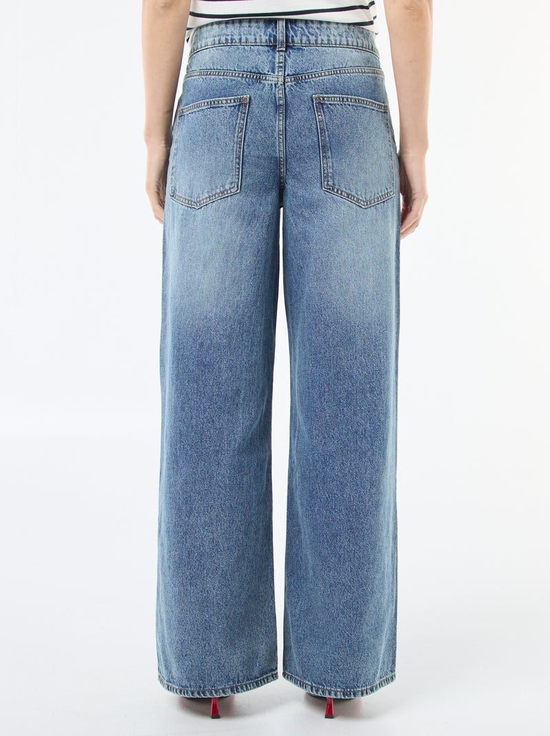 Wijde jeans met dubbele knoopsluiting Blauw - Kiabi