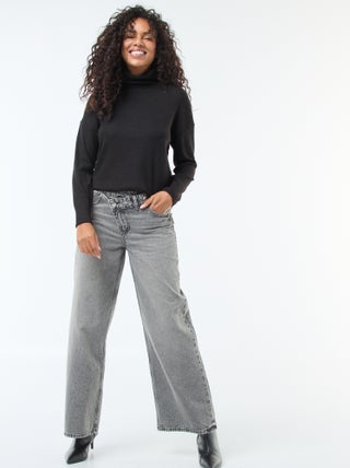 Wijde jeans met dubbele knoopsluiting