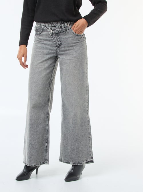 Wijde jeans met dubbele knoopsluiting - Kiabi