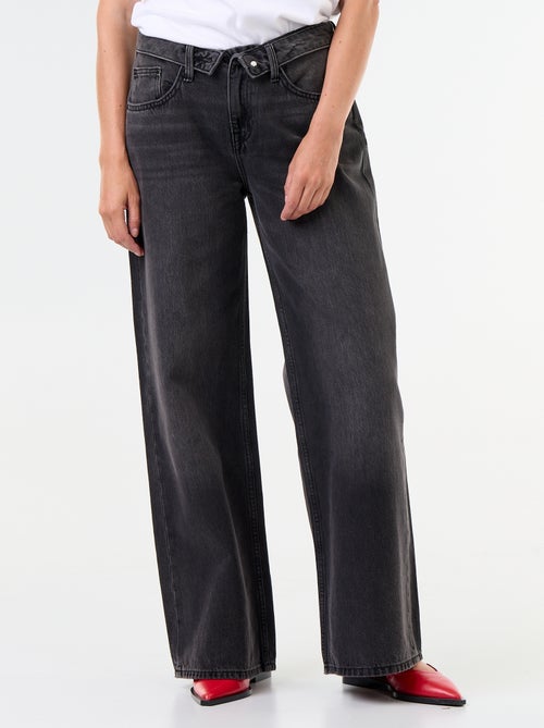 Wijde jeans met fantasierijke riem - Kiabi