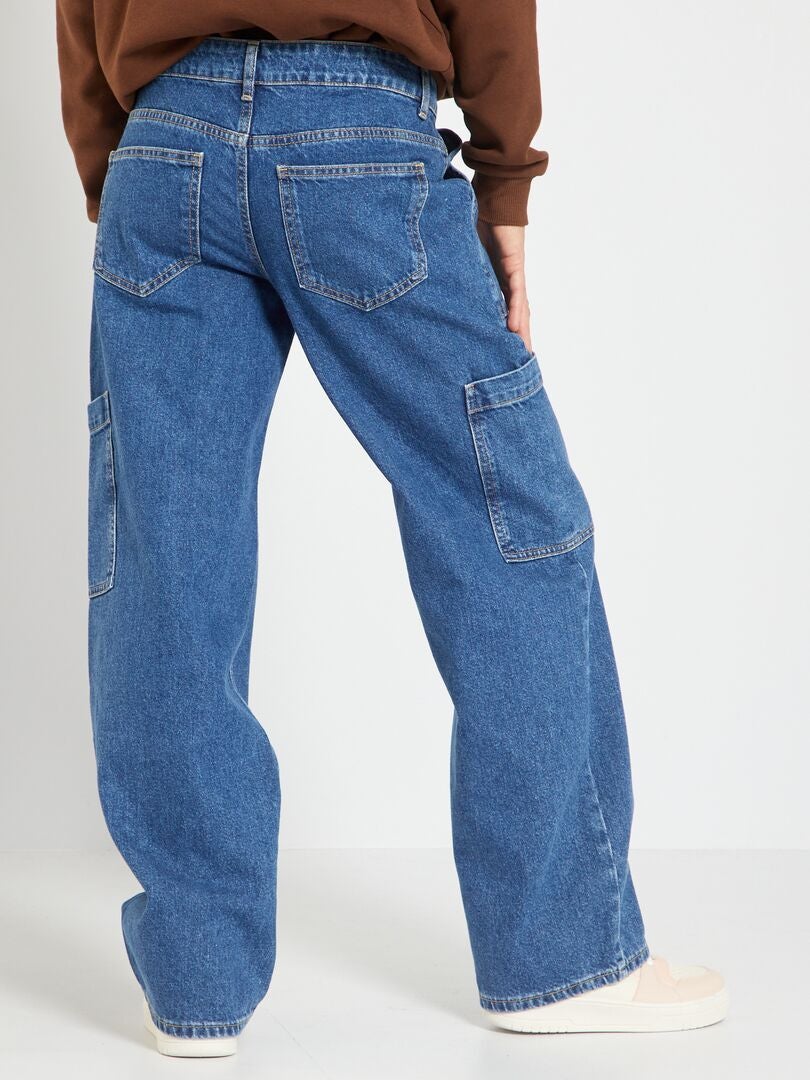 Wijde Jeans Met Grote Zakken Blauw Kiabi