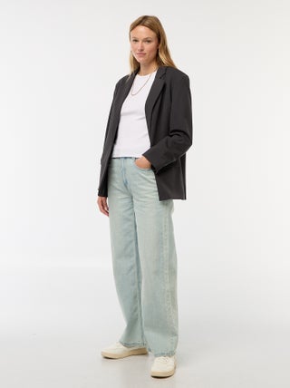 Wijde jeans met hoge taille en 5 zakken