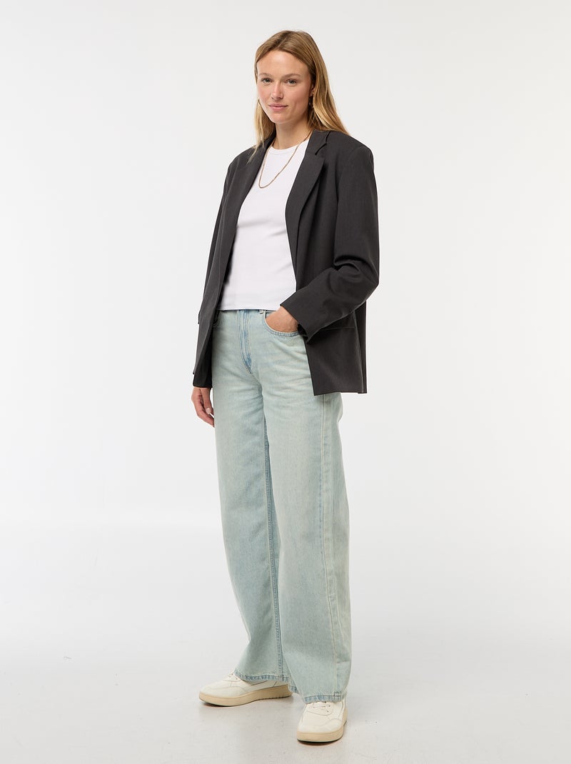 Wijde jeans met hoge taille en 5 zakken Blauw - Kiabi