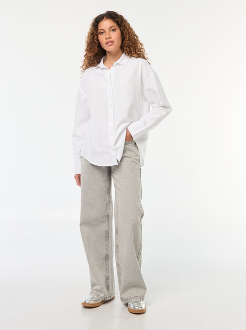 Wijde jeans met hoge taille en 5 zakken - Kiabi