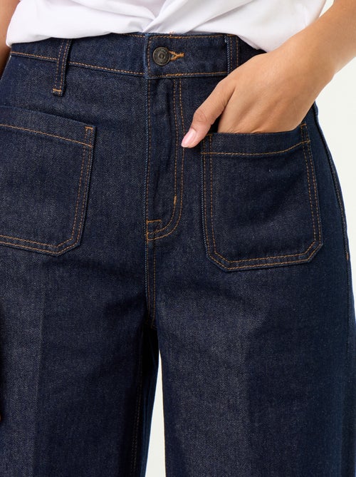 Wijde jeans met hoge taille en opgestikte zakken - Kiabi