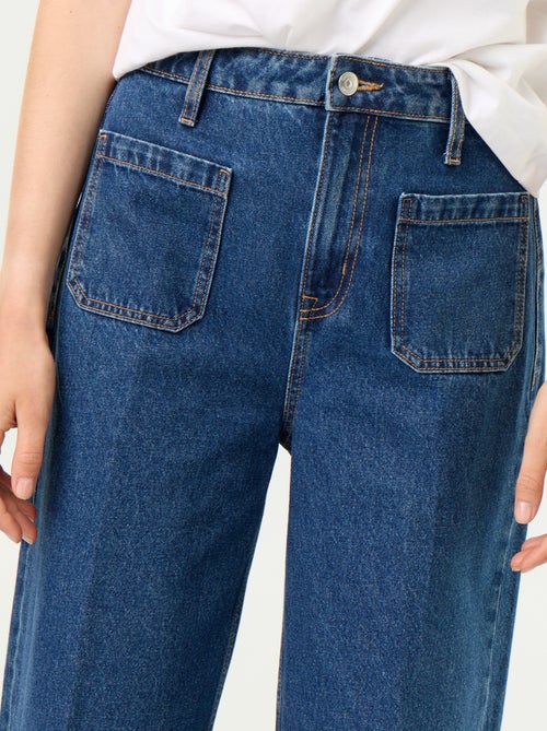 Wijde jeans met hoge taille en opgestikte zakken - Kiabi