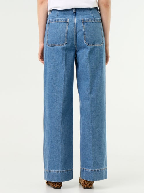 Wijde jeans met hoge taille en opgestikte zakken - Kiabi