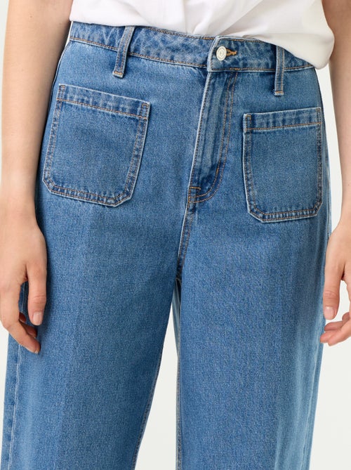 Wijde jeans met hoge taille en opgestikte zakken - Kiabi