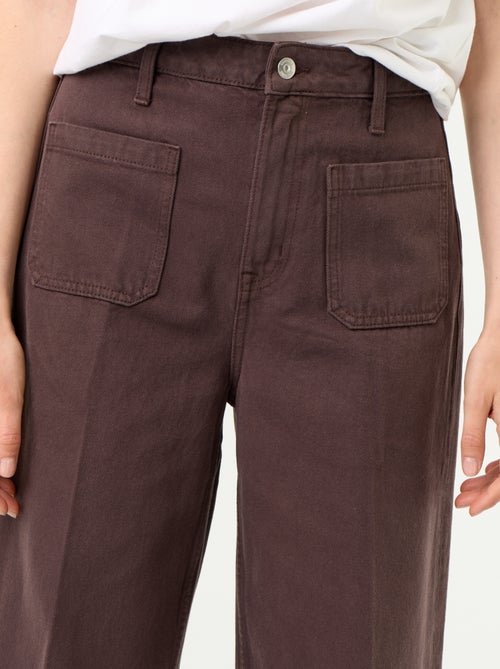 Wijde jeans met hoge taille en opgestikte zakken - Kiabi