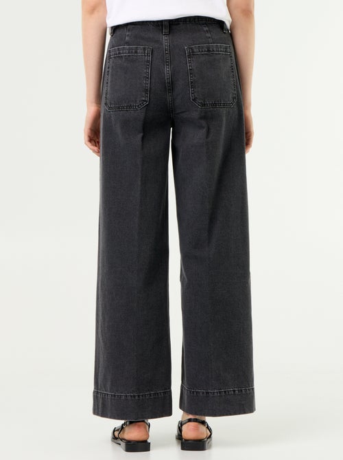 Wijde jeans met hoge taille en opgestikte zakken - Kiabi