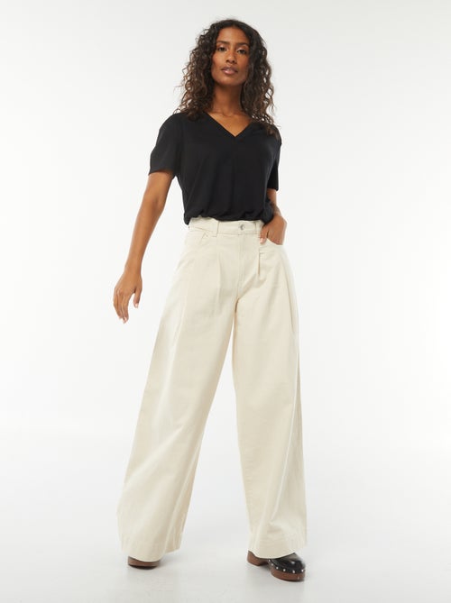 Wijde jeans met hoge taille - Kiabi