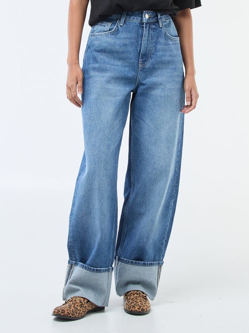 Wijde jeans met omslag - Kiabi