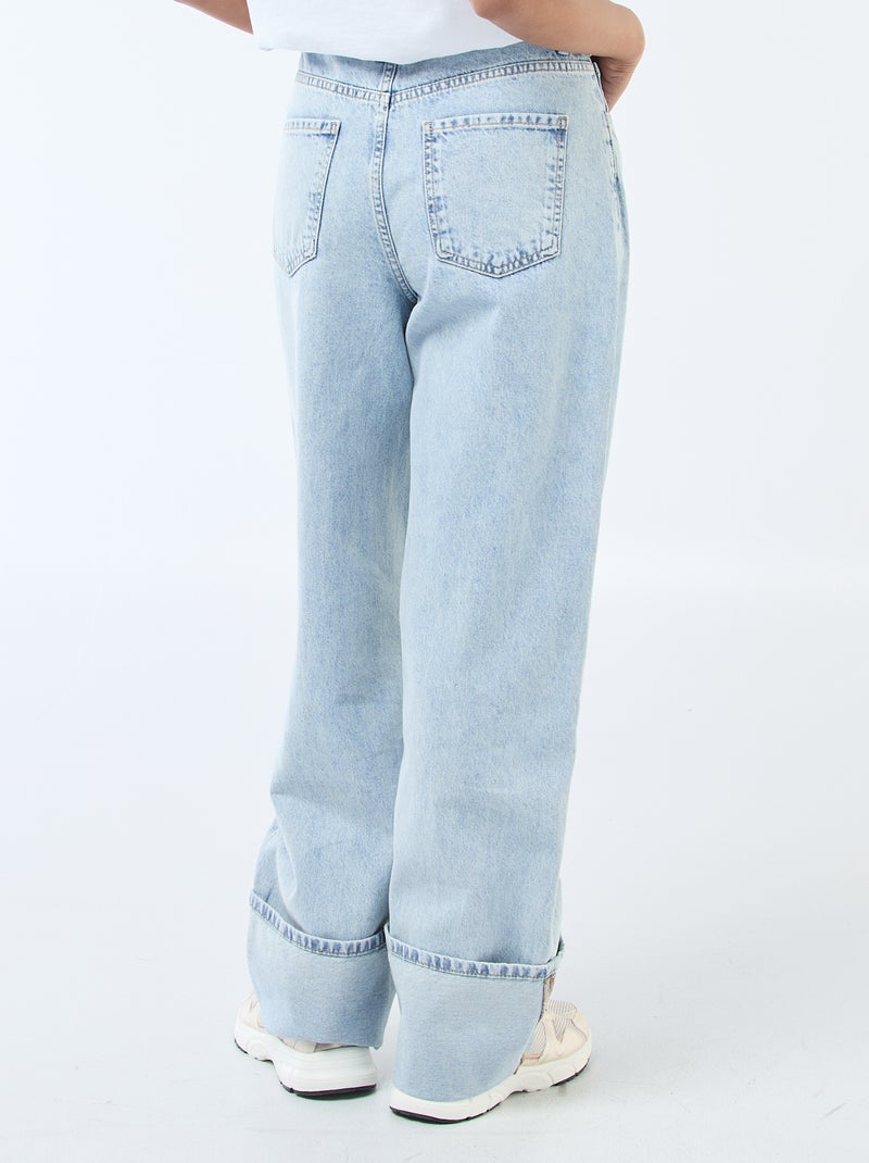 Wijde jeans met omslag Blauw - Kiabi