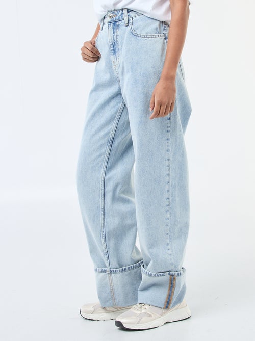 Wijde jeans met omslag - Kiabi