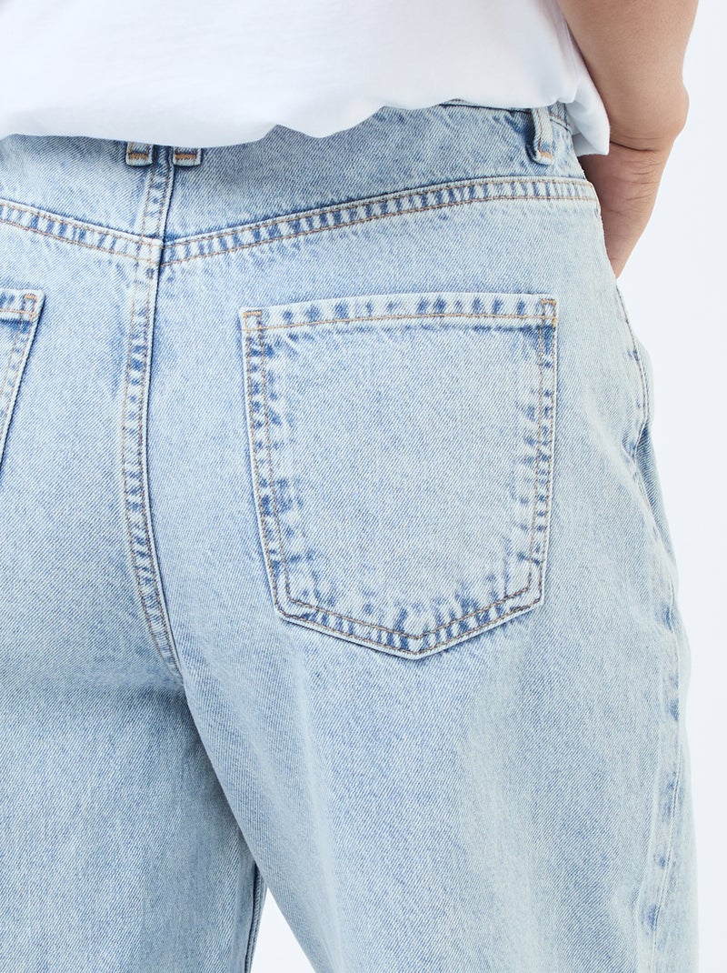 Wijde jeans met omslag Blauw - Kiabi