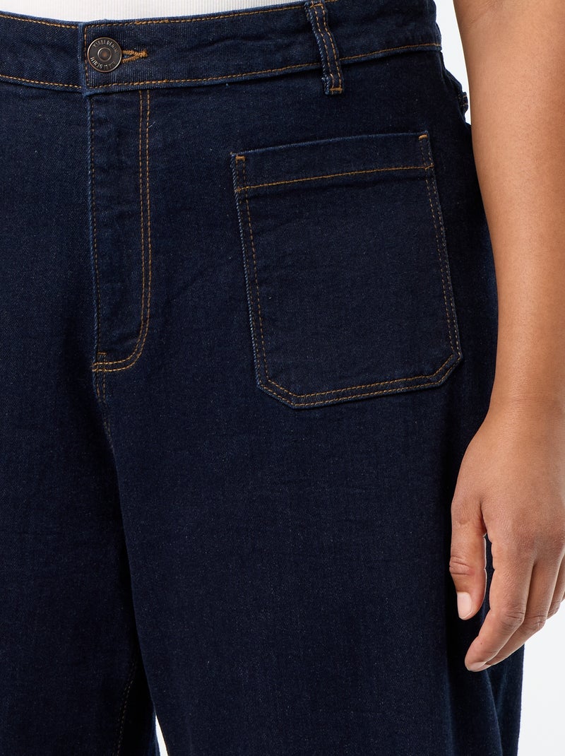 Wijde jeans met opgestikte zakken Blauw - Kiabi