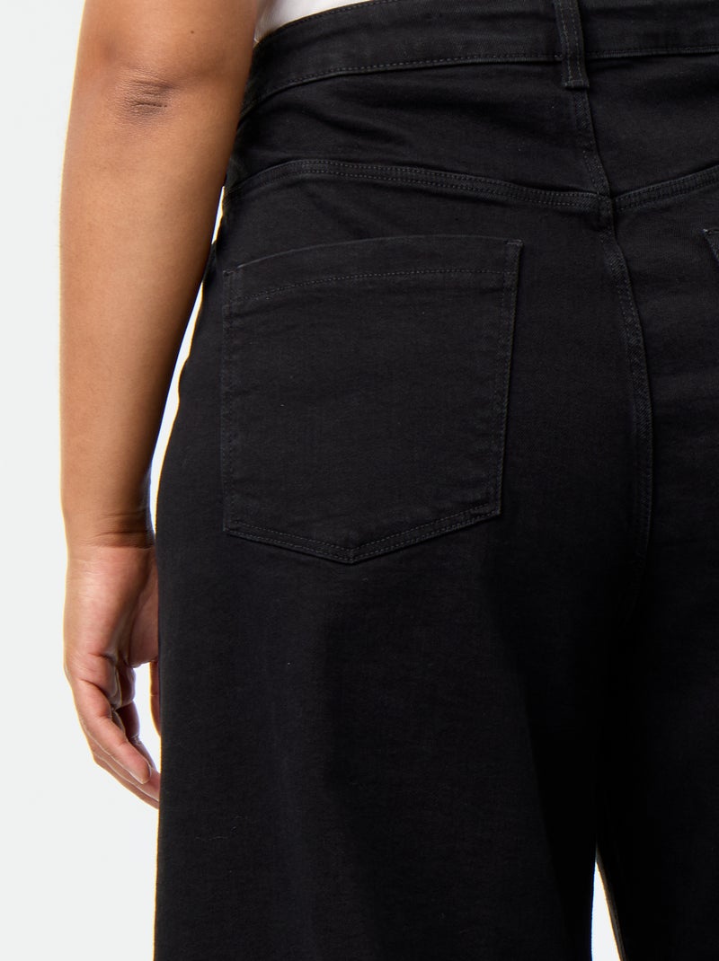 Wijde jeans met opgestikte zakken Zwart - Kiabi