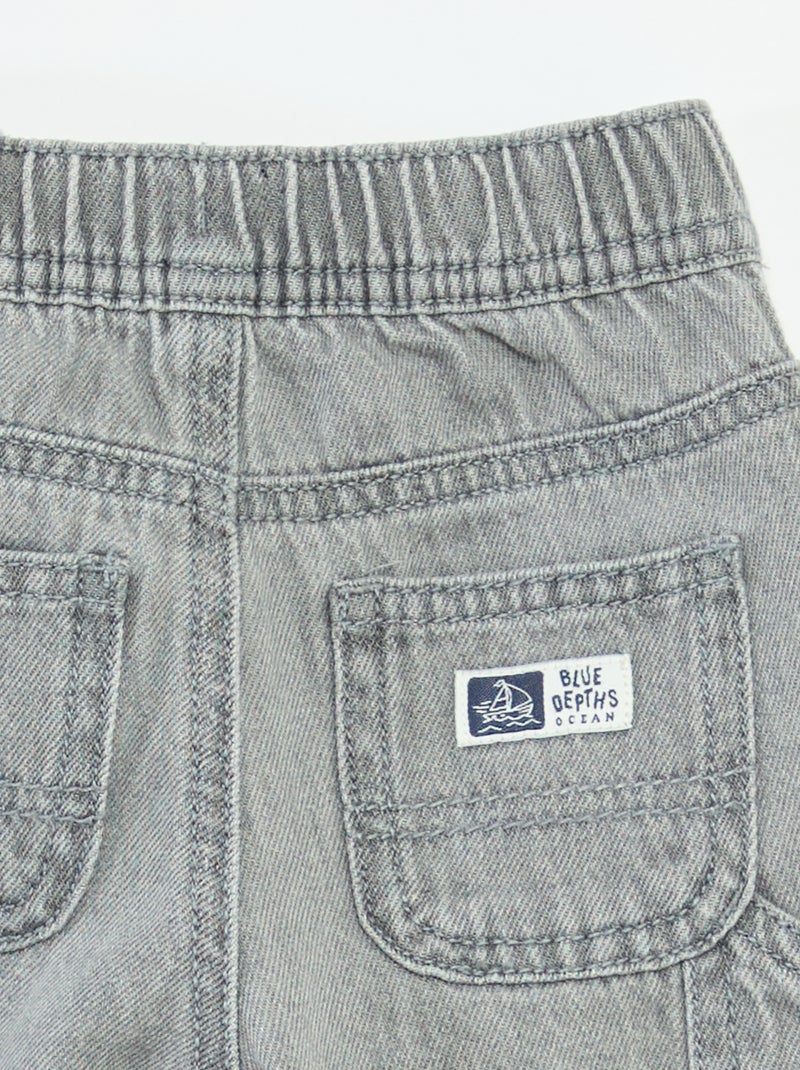 Wijde jeans met verstelbare taille Grijs - Kiabi