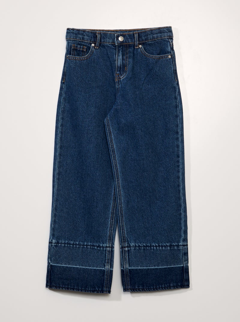 Wijde jeans met verwassen effect BLAUW - Kiabi