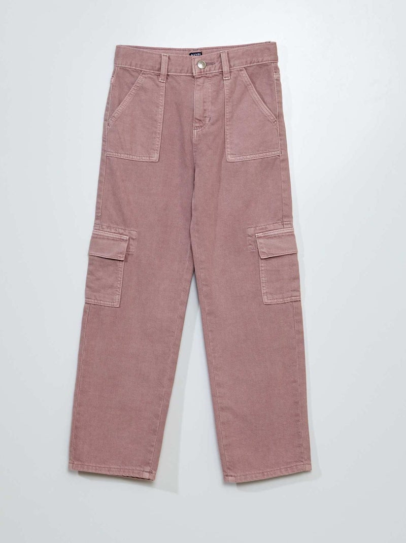 Wijde jeans met zakken opzij PAARS - Kiabi