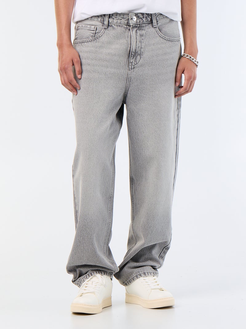Wijde jeans / relaxed fit jeans Grijs - Kiabi