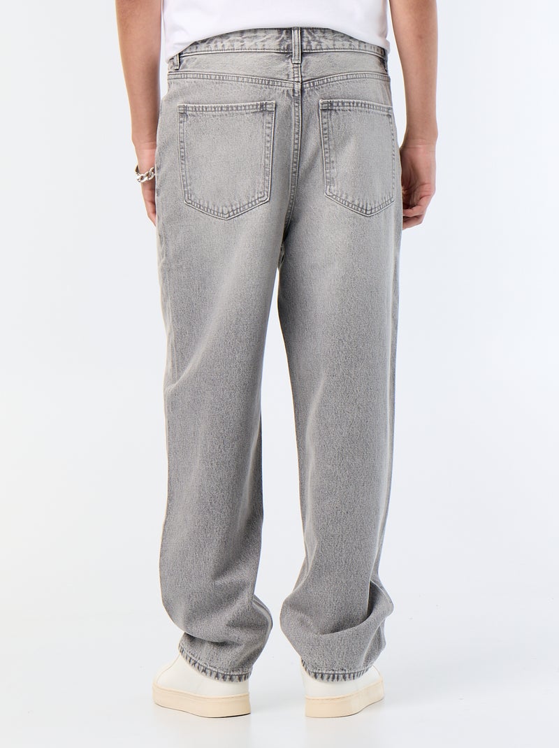 Wijde jeans / relaxed fit jeans Grijs - Kiabi