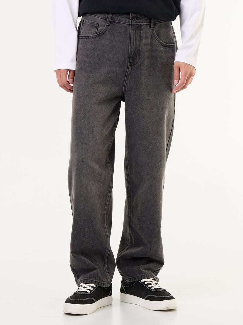 Wijde jeans / relaxed fit jeans Grijs - Kiabi