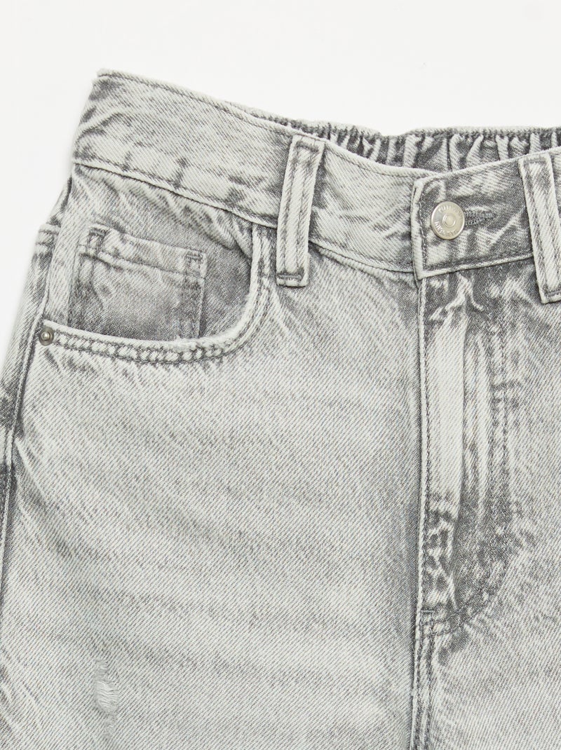 Wijde jeansbroek Grijs - Kiabi