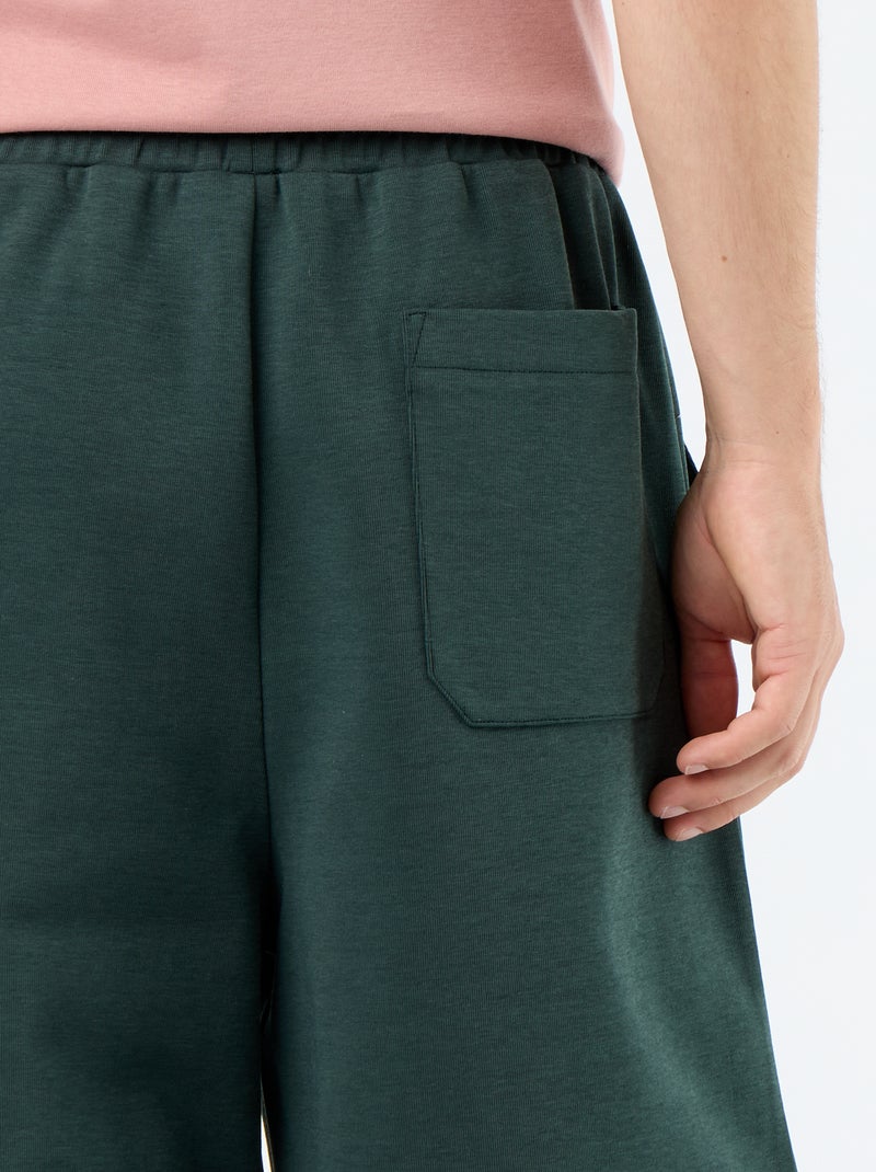 Wijde jogging van lichte moltonstof Groen - Kiabi