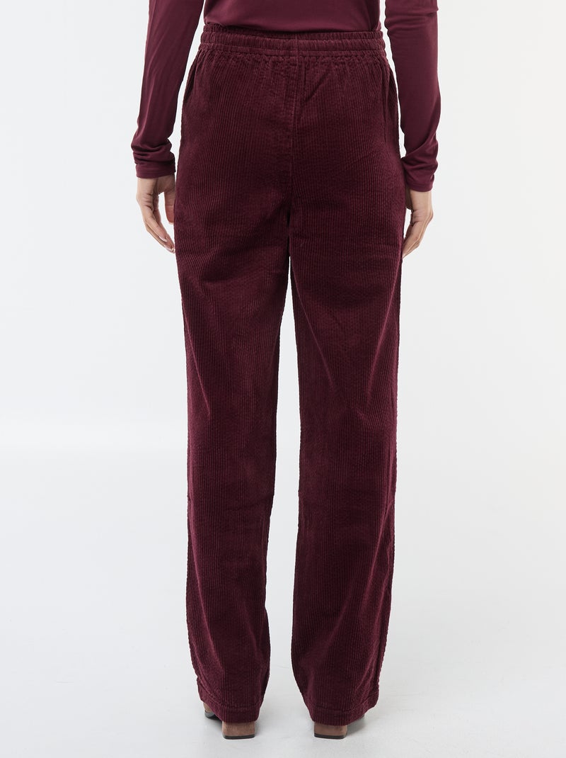 Wijde joggingbroek met ribbeltextuur Rood - Kiabi