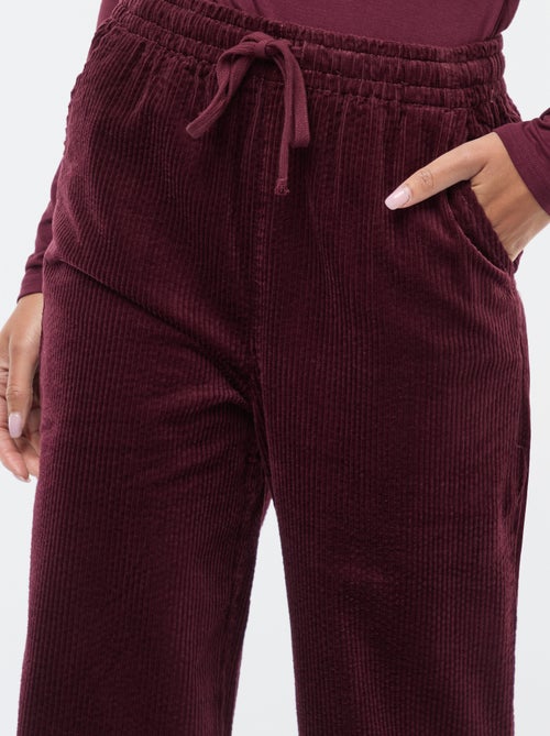 Wijde joggingbroek met ribbeltextuur - Kiabi