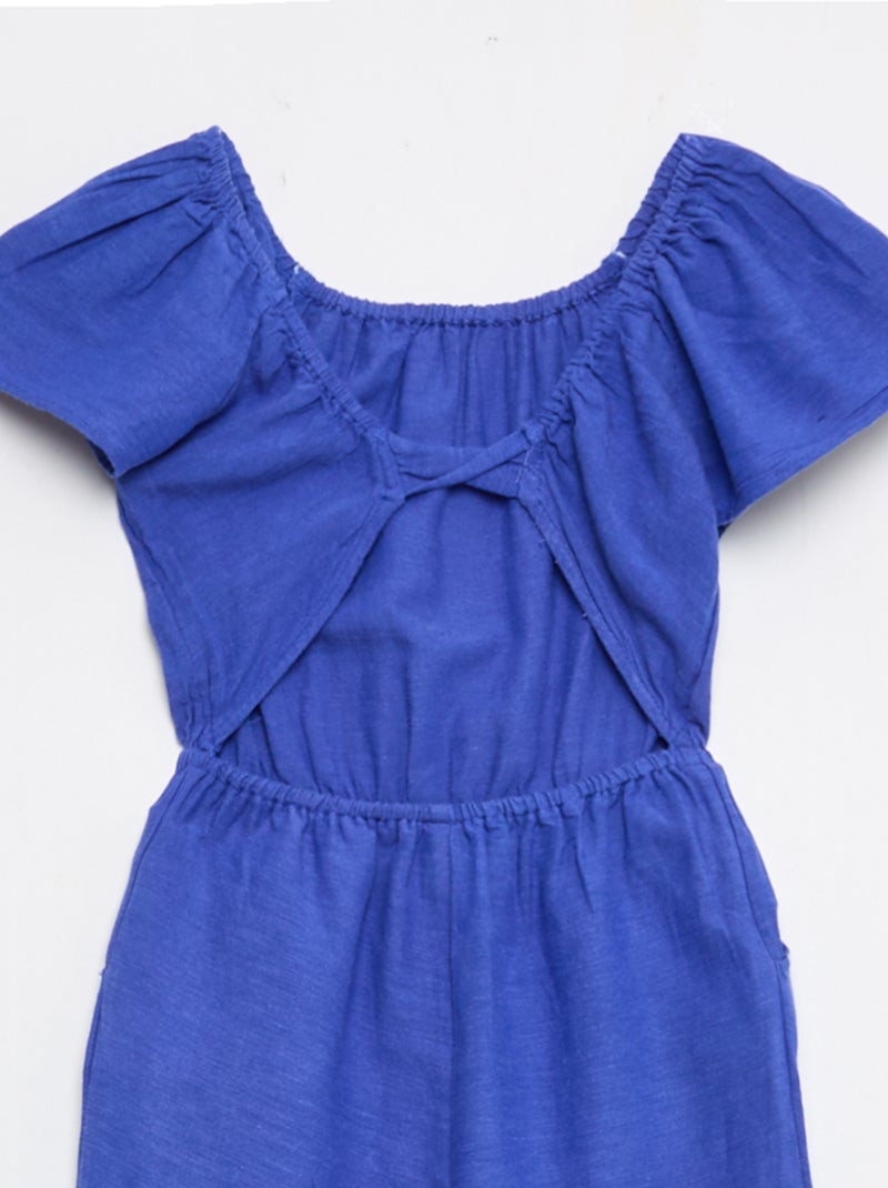 Wijde jumpsuit met korte mouwen Blauw - Kiabi