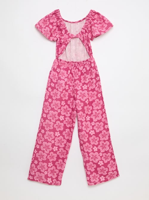 Wijde jumpsuit met korte mouwen - Kiabi