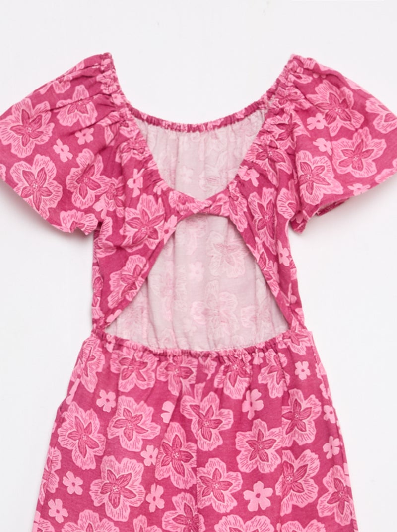Wijde jumpsuit met korte mouwen Rose - Kiabi