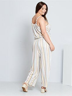 Wijde jumpsuit van gestreept tricot - Kiabi