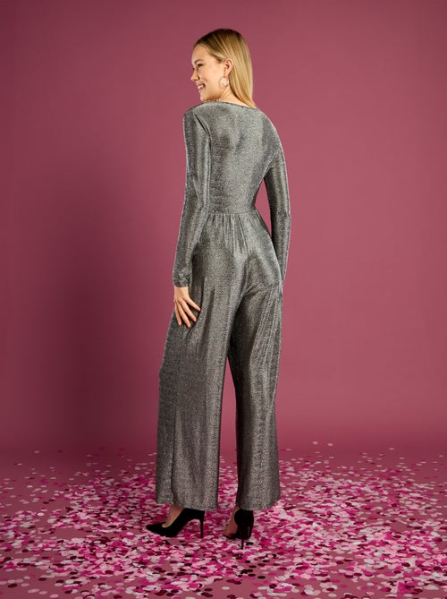 Wijde jumpsuit van glanstricot - Kiabi