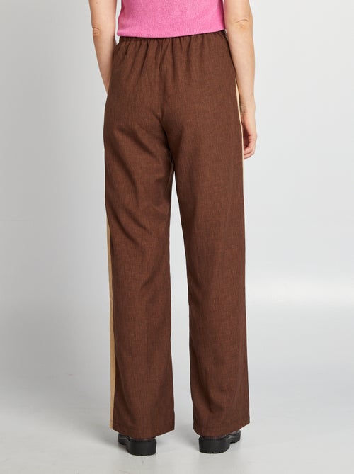 Wijde nette broek met strepen aan weerszijden - Kiabi