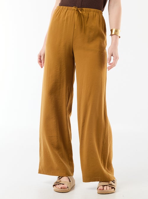 Wijde pantalon van soepelvallende stof - Kiabi