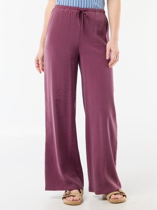 Wijde pantalon van soepelvallende stof - Kiabi