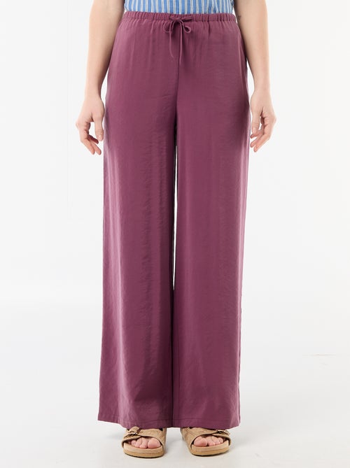 Wijde pantalon van soepelvallende stof - Kiabi