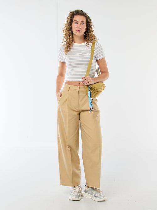 Wijde plooibroek - Kiabi