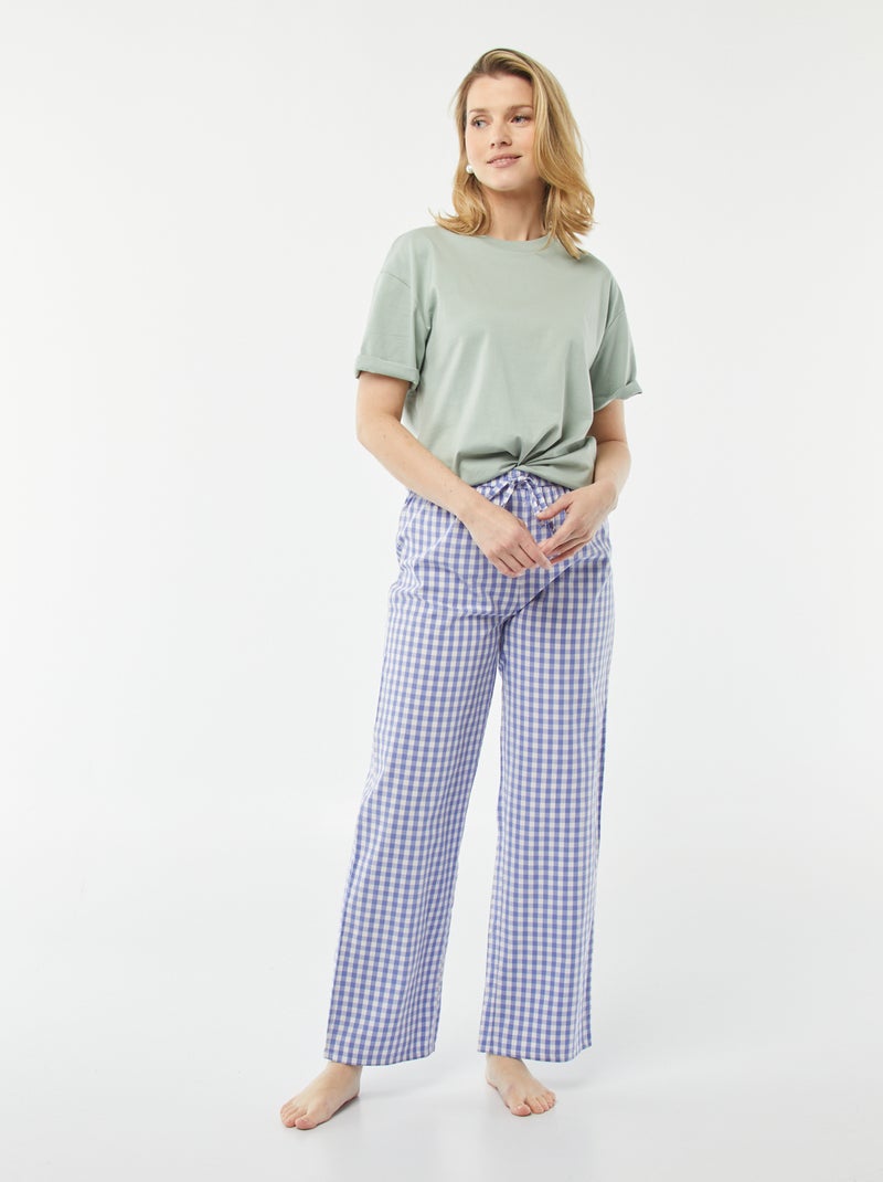 Wijde pyjamabroek BLAUW - Kiabi