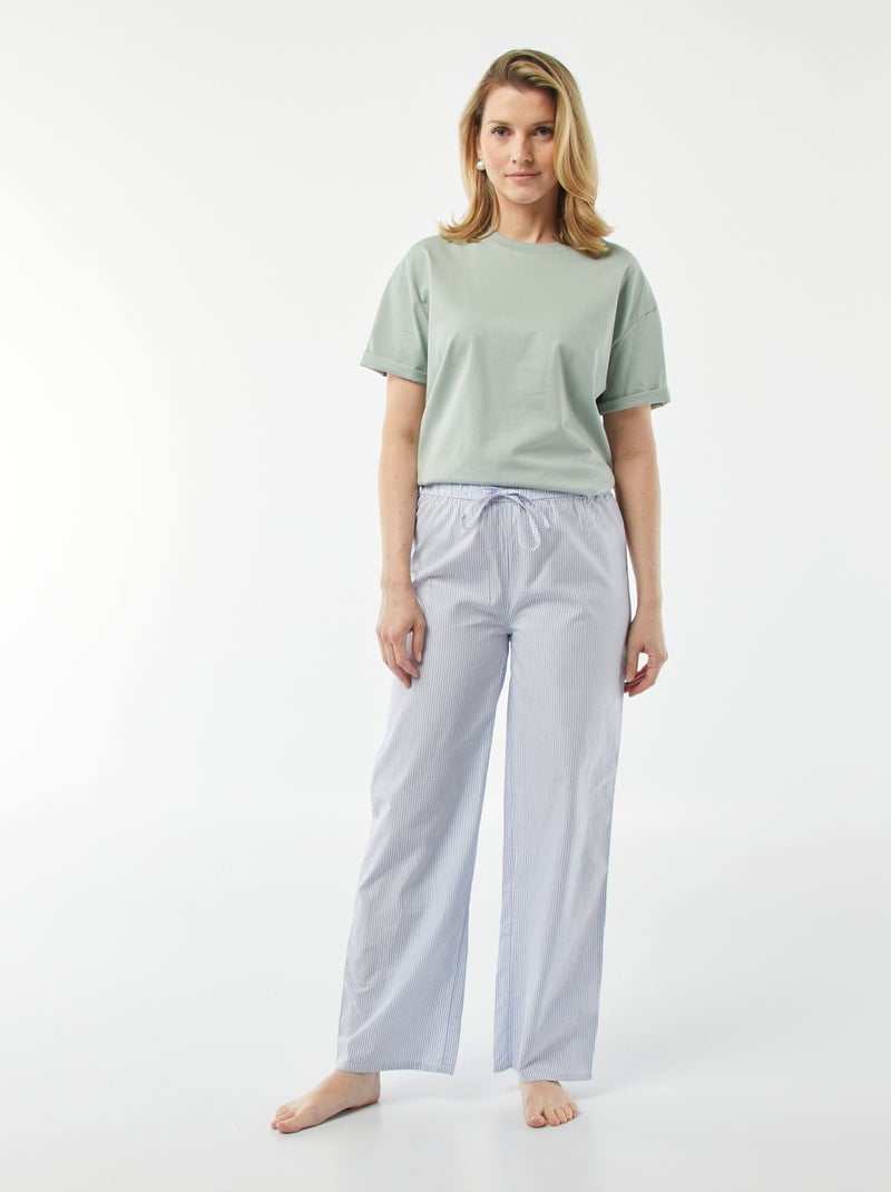 Wijde pyjamabroek BLAUW - Kiabi