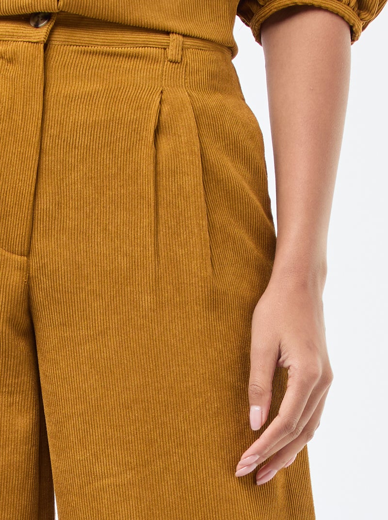 Wijde ribbroek Bruin - Kiabi