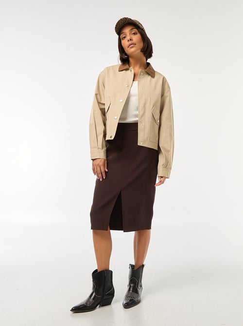 Wijde rok met hoge taille - Kiabi