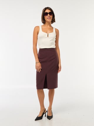 Wijde rok met hoge taille