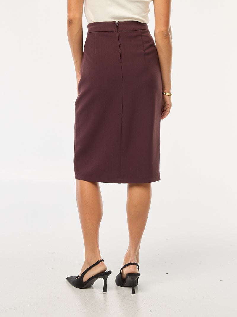 Wijde rok met hoge taille Paars - Kiabi